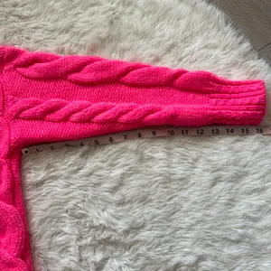 Anthropologie Sweater Mock Neck Cable-Knit Long Sleeve Neon Pink XXS thumbnail 11