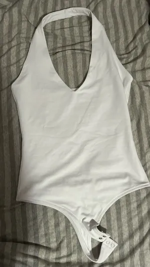 Amazon White Halter Bodysuit thumbnail 1