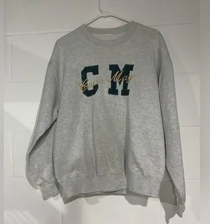Gray Crewneck Sweater cape may fits medium thumbnail 1