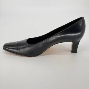 Vintage Etienne Aigner Pumps Womens 8.5 Black Leather Smart Kitten‎ Heel Spain thumbnail 3