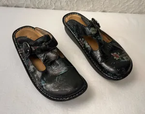 Alegria Clogs Size 8.5 / 39 Women's Floral Mules Leather Shoes Comfort Slip On thumbnail 1