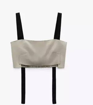 ZARA Satin Effect Crop Top thumbnail 1