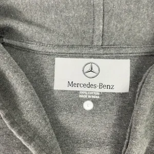 Mercedes-Benz Sweater Womens Large Gray Open Front Cardigan Cotton Logo thumbnail 3