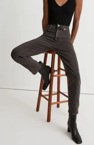 Madewell Perfect Vintage Jeans Charcoal Gray Black‎ Lunar Wash Denim Size 27 (4) thumbnail 1