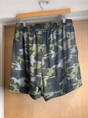 Zenana Outfitters Olive Camo Drawstring Shorts - Size- X-Large Soft Tom-boy thumbnail 4