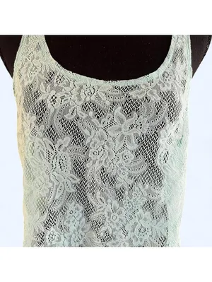 Vintage Y2K Victoria's Secret Pink mint lace coquette crop tank top Size XS 💚 thumbnail 2