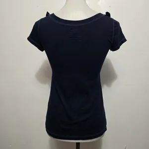 Hollister Navy Blue Ruffle V-Neck Babydoll Knit Top Small Coquette Y2K Aesthetic thumbnail 5