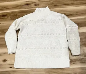 Lou & Grey Knit White Sweater Women’s Medium thumbnail 1