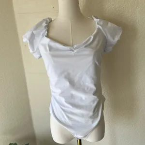 Free People Intimately FP Bodysuit In White, NWT, see measurements for size. thumbnail 2