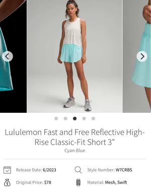 Lululemon Shorts Fast Free 3" And High-Rise thumbnail 2