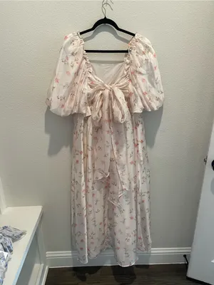 NWT Worth Collective Melody Maxi Dress Size Large L Pink Floral maternity thumbnail 4