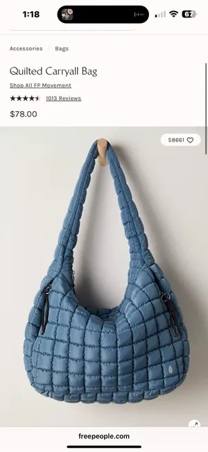 Free People Large Quilted Carryall Bag thumbnail 3