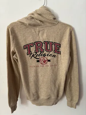 True Religion Half Zip Creme Hoodie thumbnail 1