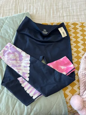 Boutique Navy Leggings With Patterned Bottoms thumbnail 5