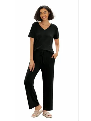 NEW MINTREUS Ribbed Knit Pajama Soft Lounge Set Lightweight Sleepwear L thumbnail 6