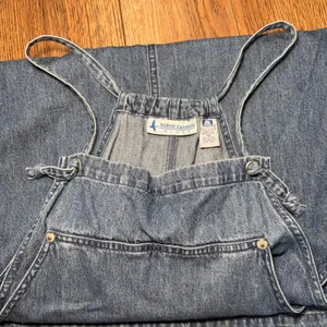90s Marsh Landing Blues Denim Jumper Dress 100% Cotton Womens M cottagecore VTG thumbnail 5