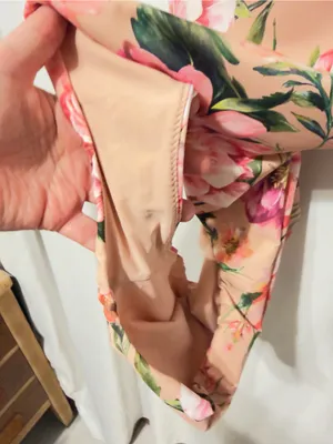 Express Body Contour Lace Up Strappy One Piece Floral Swimsuit size XL thumbnail 9
