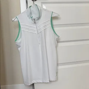3 for $15!! White mint green sleeveless tennis tank top thumbnail 2