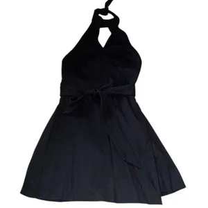 ✨Free People Xandra High Neck Mini Wrap Black Sz Small Dress✨ thumbnail 4