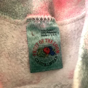 Unisex L/G Tie Dye Crewneck Sweatshirt Red Green Fruit of the Loom Size Large thumbnail 3