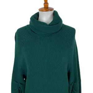 Cabi Green Sweater Small Chunky Knit Funnel Neck Comfy Fall Style‎ thumbnail 2