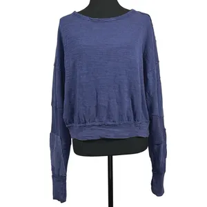 Free People We The Free‎ Blue Patchwork Slouchy Pullover Top Womens Medium Boho thumbnail 2