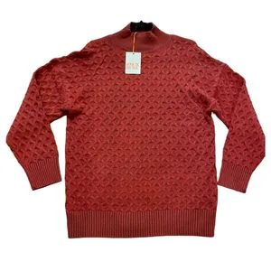 Knox rose nwt pointelle mock neck burgundy sweater m thumbnail 3