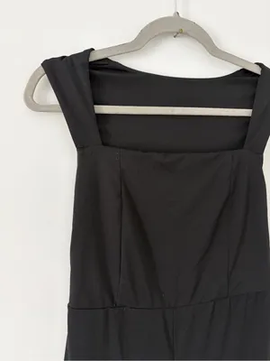 Halara Black Square Neckline Sleeveless Wide Leg Business Casual Jumpsuit S thumbnail 3
