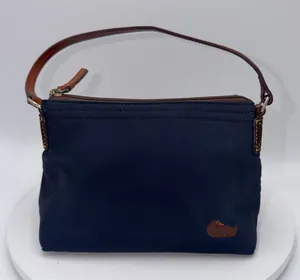 Dooney & Bourke Vintage Nylon Pochette Shoulder Bag Navy Embossed Duck Logo thumbnail 1