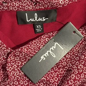 NWT Lulus Dress Floral Cottage Dark Academia Boho Retro Prairie Burgundy Size XS thumbnail 3