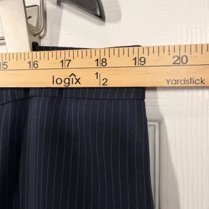 VTG Kasper Women Navy Blue Pinstripe Straight Leg Dress Pants Plus Size 18 Lined thumbnail 7