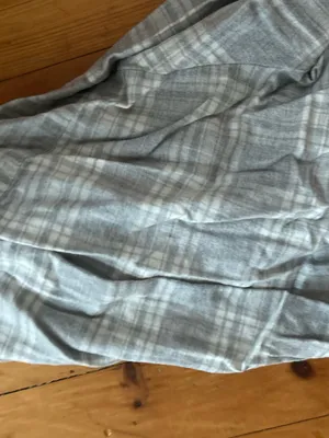 Gap flannel gray white cotton pajama top button down long sleeve medium thumbnail 5