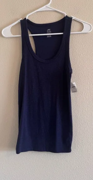 NWT aerie Navy Scoop Neck Racerback Tank thumbnail 1