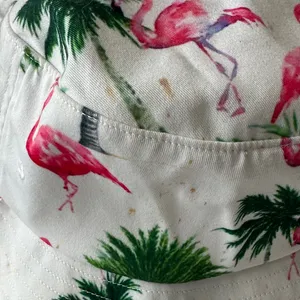 Flamingo Print Bucket Hat White thumbnail 2