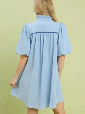 Umgee Seersucker Puff Sleeve Dress‎ thumbnail 3