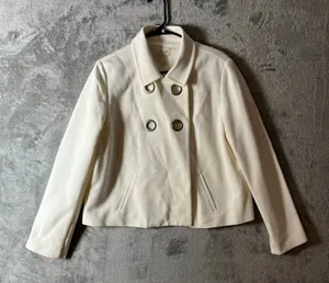 Chico’s Ivory Structured Blazer Jacket Professional Workwear‎ Size 2 Large thumbnail 1