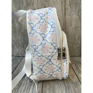 Madden Girl Backpack & Wallet Set – Floral Bows, Pastel Blue & Pink thumbnail 2