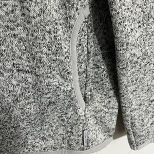 Eddie‎ Bauer Womens Gray Marl Sweater Fleece Snap Mock Neck Pullover Small thumbnail 3