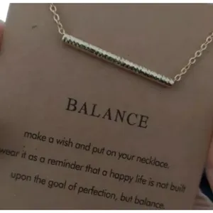 Boutique NEW Balance Bar Necklace Gold Minimalist‎ Pendant Delicate Chain Jewelry Gift thumbnail 13