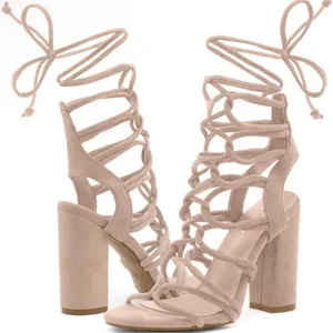 Elegant Beige Strappy Heels thumbnail 1