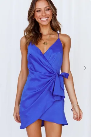 Hello Molly “If the Gown Fits” Blue Wrap Dress thumbnail 1