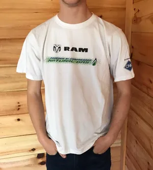 Organic Cotton White Dodge Ram Promotional Graphic Tee thumbnail 1