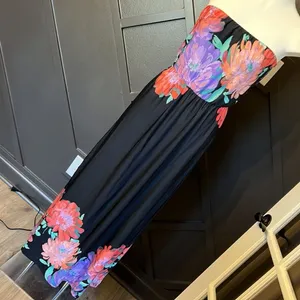 MUN Y2K Boho Strapless Floral Keyhole Cutout Maxi Dress Size Medium thumbnail 2