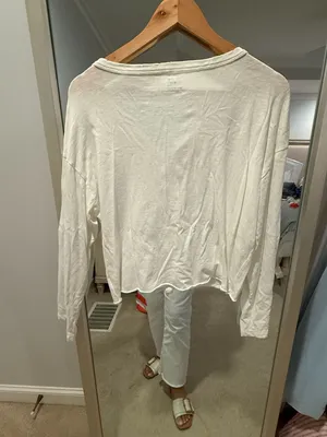 Aerie Long Sleeve Henley Top with Tie Front thumbnail 5