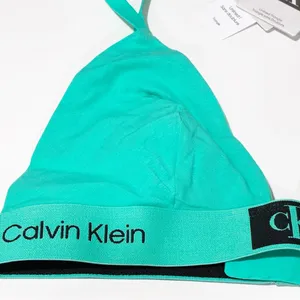 Calvin Klein‎ Women's Triangle Bra Teal Banded Unlined Size Large NEW thumbnail 2