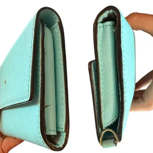 Kate Spade Baby Blue Leather Tri Fold Wallet thumbnail 4