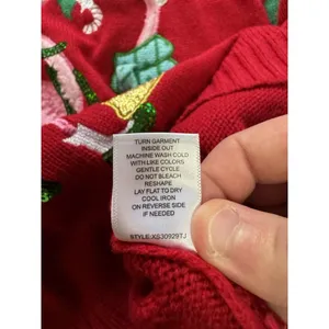 BLIZZARD BAY Women‎ Sz Medium Pink Flamingo Santa Ugly Christmas Sweater Holiday thumbnail 10