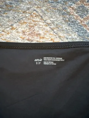 aerie High Waist Bikini Bottoms - Black thumbnail 2