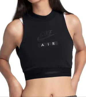 Nike Air Black Cropped Elastic Band Sports Athletic Tank thumbnail 1