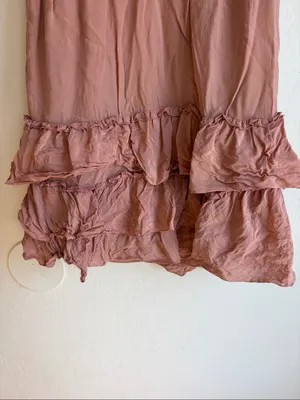 Banana republic silk dress flutter sleeve ruffle ladylike demure thumbnail 3